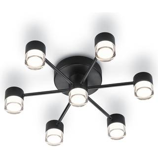 Helestra Kala LED-loftlampe, sort 7 lyskilder