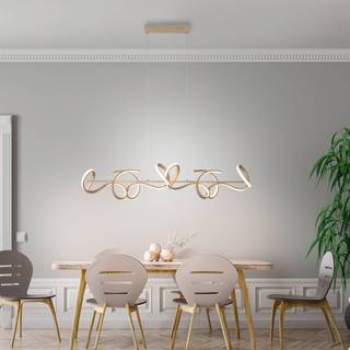 Design pendellampe messing inkl. LED og lysdæmper - Krisscross