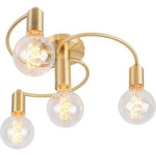 Art Deco loftslampe messing 4-lys - Facil