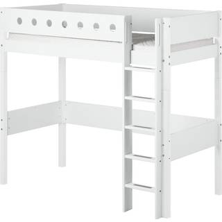 Højseng 184 Cm Med Stige Og Sengehest, 90x200 Cm, Hvid