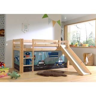 Halvhøj seng med rutsjebane – Pino, natur, politi-forhæng