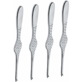 Alessi Colombina Fish skaldyrsgaffel 4-pak Rustfrit stål