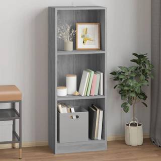bogreol med 3 hylder 40x24x109 cm konstrueret træ grå sonoma-eg