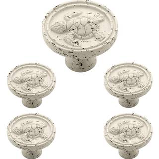 Franklin Brass Seaside Cottage Turtle (5-Pack) Kabinetsknapper Vintage Hvide skuffe Knap K?kkenkabinet Knapper til kommode skuffer Tr?k og drejek