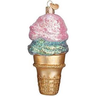 Old World Christmas 32194 Ornamenter: Ice Cream Lover Gifts Glass Blæst ornamenter til juletræ dobbelt dukkert