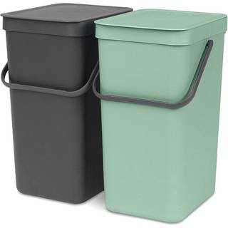 Brabantia Affaldsspand 2x16L jadegrøn/grå