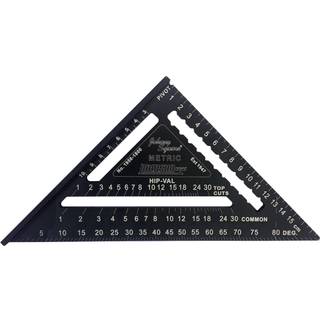 Johnson Level & Tool 1956-1800 Metric Johnny Square Professional Easy-Read Aluminium Rafter Square 18 cm Black 1 Square