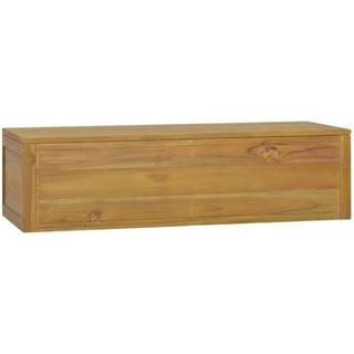 væghængt badeværelsesskab 110x45x30 cm massivt teaktræ