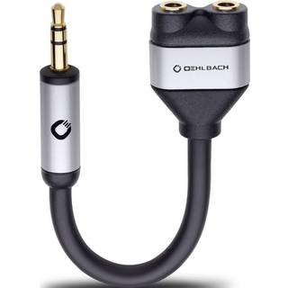Oehlbach 60021 i-Connect J-AD Jack Audio Y-adapter [1x Jackstik 3,5 mm - 2x Jacktilslutning 3,5 mm] Sort