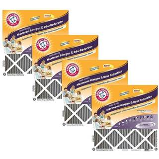 Arm & Hammer Max Allergen & Odor Reduction 16x24x1 Air and Furnace Filter Merv 11 Carbon Fiber 4-Pack