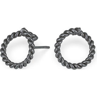 Twisted Circle Oxideret Sølv Ørestikker fra Nordahl Andersen