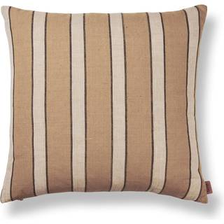 Brown Cotton Cushion - Lines