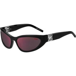 Solbriller i sort acetat med 3D-monogram