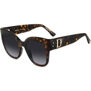 Dsquared2 Kvinde D2 0097/S 086/9O Solbriller Plast Havana Grå Rund Skygge