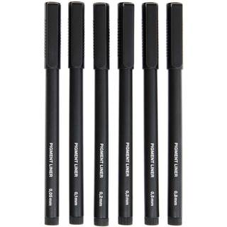 Paper Poetry Pigment Liner schwarz 6 Stifte - Schwarz