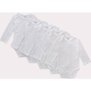 Hanes baby langærmet ultimativ flexy bodysuits drenge og piger 5-pakke diamant hvid 12-18 måneder