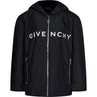 Givenchy Kids Logo technical hooded jacket - black - Y 10