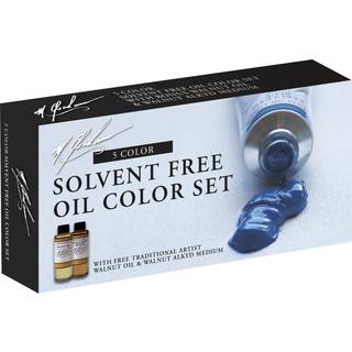 M. Graham & Co. Tube Oil Paint Basic Color 5-Color Set med Walnut Alkyd og Walnut Oil Medium 1,25 ounce (GRM-11-sæt)