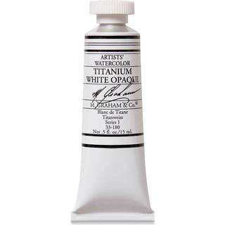 M. Graham & Co. 1/2-ounce Tube Vandfarvemaling Titanium White Upaque (33-180)