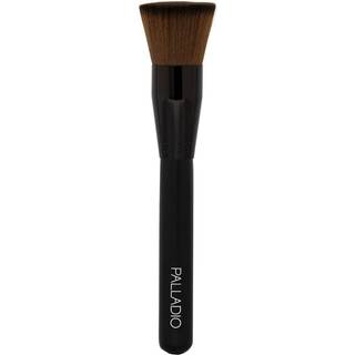 Palladio Flat Kabuki Brush Professional Makeup Brush for Foundation Face Blush Pulver Cream Contour & Highlight Syntetiska borst ger byggbar täck