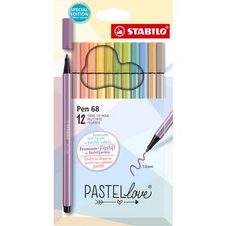 STABILO Pastellove Pen 68 tuscher - 12 farver