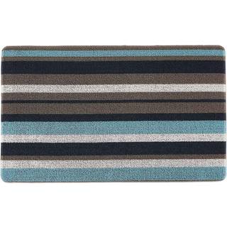 DII Blue and Grey Stripe Tufted Loop Textilene Mat 17.75x29,5 inches