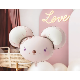Mus folieballon, lys pink