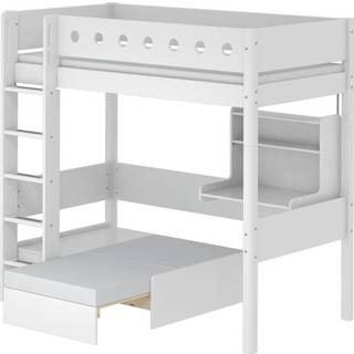 Højseng 184 Cm Med Skrivebord, Sofa, Stige Og Sengehest, 90x200 Cm, Hvid