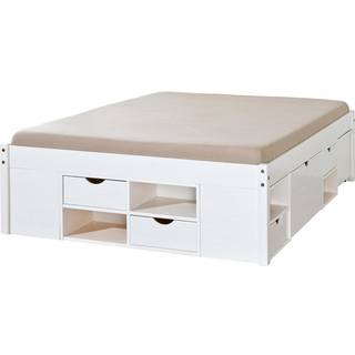 Till seng 140 x 190 cm, inkl. 2 lamelbunde hvid.