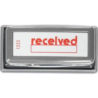 XSTAMPER 1223 Receved med plads til indledende eller dato Pre Inked Laser Graveret gummistempel Rød blækindtryk Størrelse: 1/2 """" X 1-5/8 """"