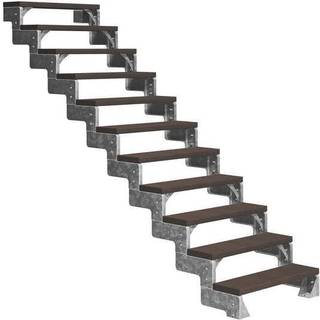 DOLLE Gardentop terrassetrappe med Trimax, mørkebrun - 11 trin