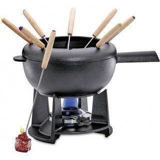 Spring Fondue-Set SAAS-FEE Gusseisen Schwarz Matt 20 cm