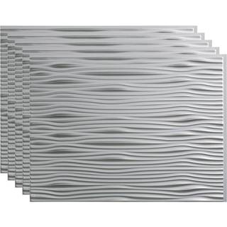 Fasde b?lger dekorativ vinyl 18in x 24in backsplash panel i argent s?lv (5 pakke)