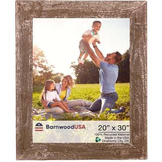 Barnwoodusa | Farmhouse 20x30 Picture Frame | 1 1/2 tommer st?bning | 100% genvundet tr? | Rustik | Espresso