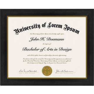 AmericanFlat 8.5x11 Diplomramme med knust -resistent glas - Dokumentramme med konstrueret træ - Legacy Collection - Certifikatramme til bordplade