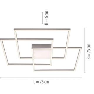 LED-loftlampe Asmin, CCT, stål, 75x75cm