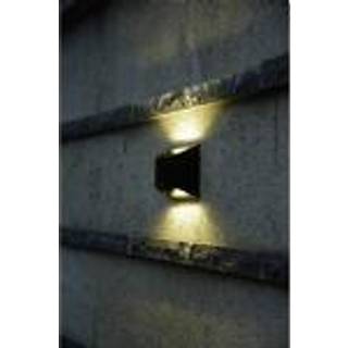 LED udendørs væglampe Dodd, sort, aluminium, halvcirkelformet