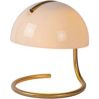 Cato retro-bordlampe med skærm af mælkeglas, hvid