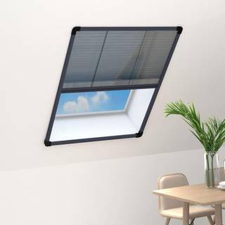 plisseret insektnet til vinduer 60x80 cm aluminium antracitgrå