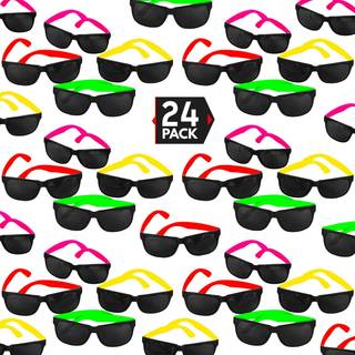 24 PACK 80's stil Neon Party Solbriller - Sjov gavefest favoriserer fest Leget?j Goody Bag Favors