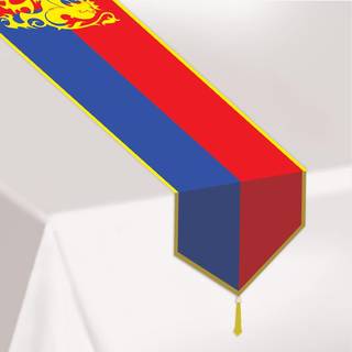 Beistle trykt middelalderlig bordl?ber 11 af 6 meter r?d/bl?/gul