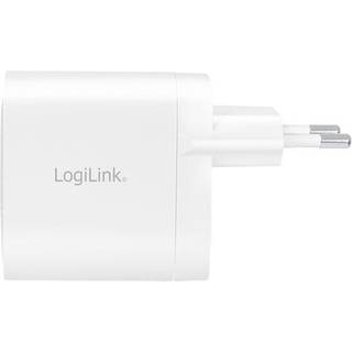 LogiLink 230V oplader 2x USB-C PD - GaN - 40W - Hvid