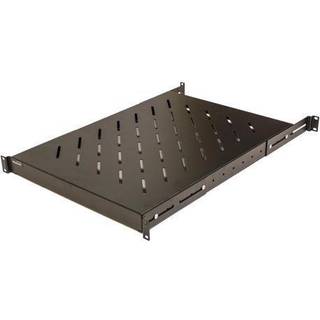 NAVEPOINT 1U 19-tommer fast 4-post Rack Mount Server-hylde med justerbar dybde fra 18-34 tommer sort