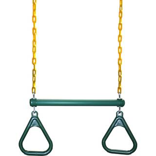 Eastern Jungle Gym Heary-Duty Ring Trapeze Bar Combo Swing Large 20 """" Trapeze Bar With Coated Swing Chains 43 """" Lang
