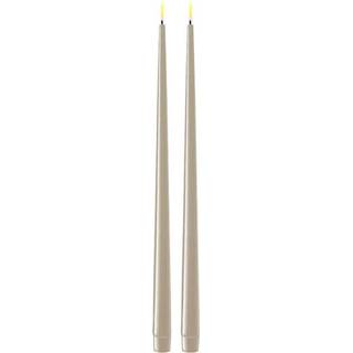 Håndlavede LED-stagelys Real Flame, H 38 cm, 2 stk