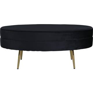 Otto puf, fodskammel velour sort, messing.