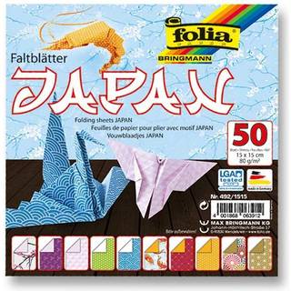 Faltblätter Japan 15x15cm 50 Blatt - Mehrfarbig