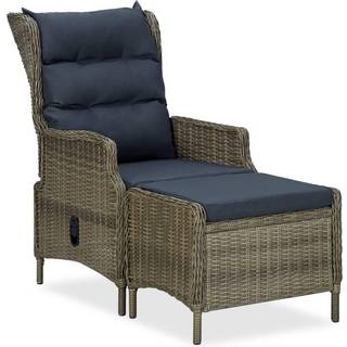 Lænestol Til Haven Med Hynder Polyrattan - Brun og sort