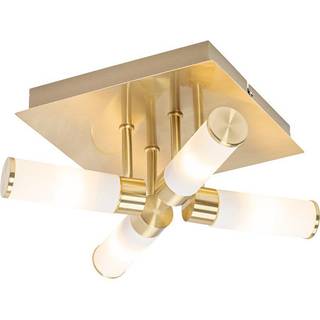 Moderne badeværelsesloftslampe messing 4-lys IP44 - Bath