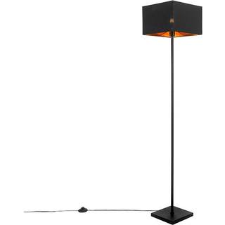 Moderne gulvlampe sort med guld firkant - VT 1